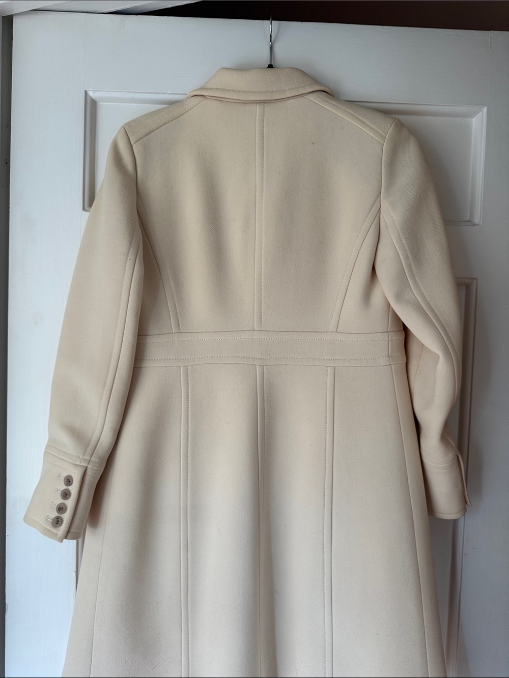 J. Crew Cream Single-Breasted Wool Coat - Picture 5 of 7